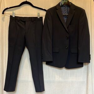 Nordstom Talia Brand Boys Size 7/8 Navy Blue Suit Jacket Set